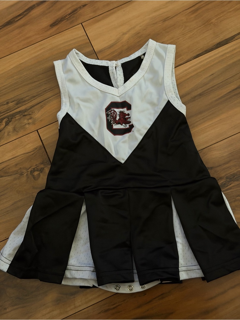 Girls Black & White Cheer-Style Tank Top with Team Crest
